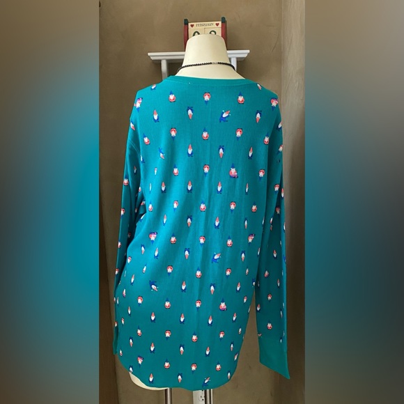NWT Old Navy Womens Size XXL Green Thermal Shirt Gnomes Long Sleeve stretch - Picture 10 of 14